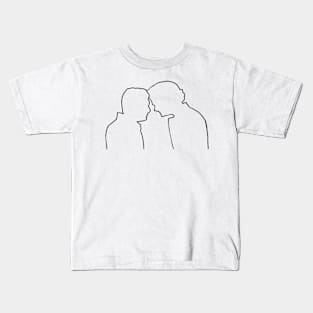 sam and dean silhouette minimalist, dean death barn scene forehead touch, supernatural finale Kids T-Shirt